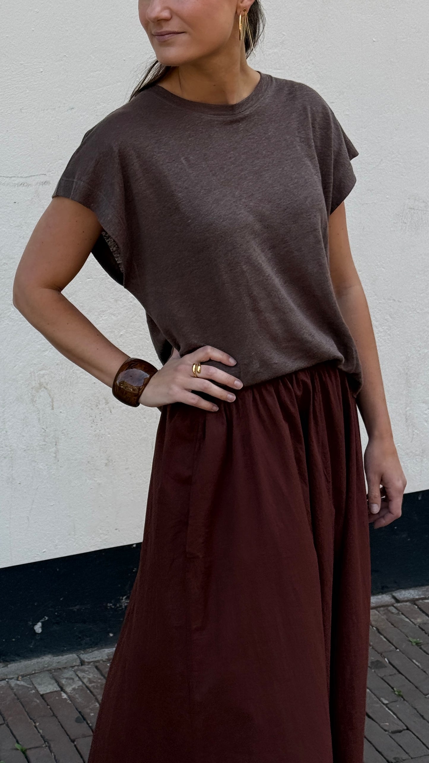 SKIRT KATE - RUST BROWN