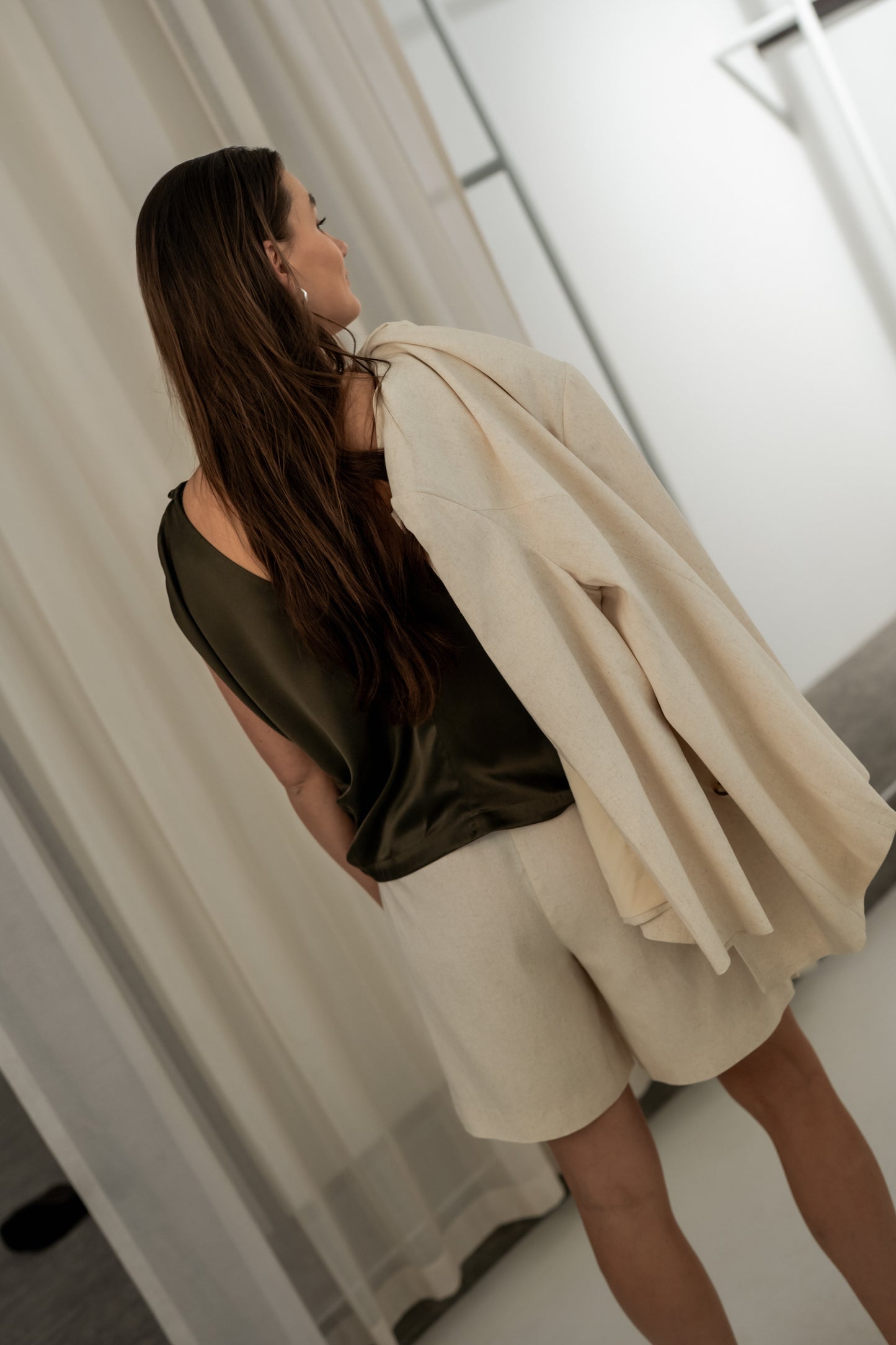 BLOUSE SANT - BROWN SILK