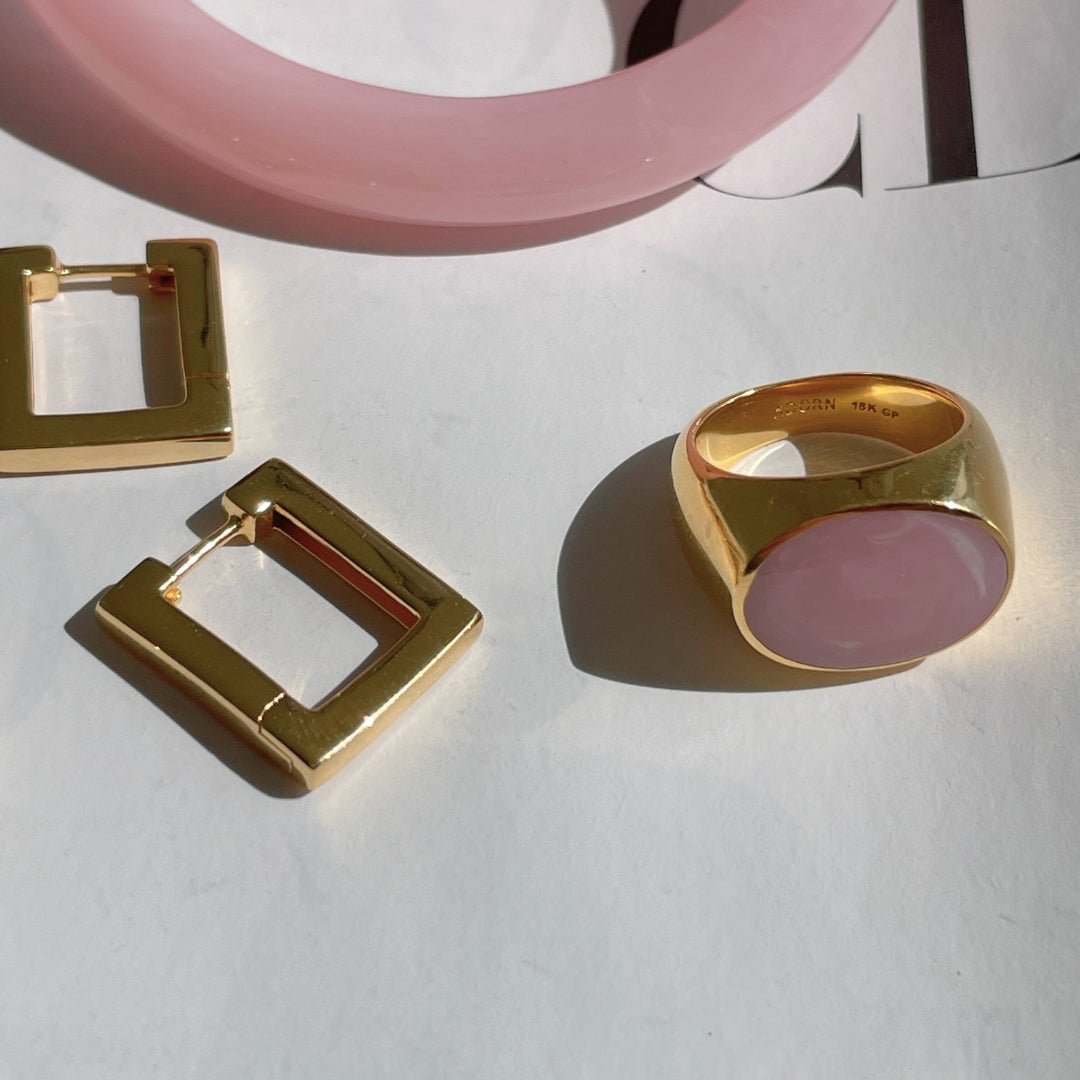 SQUARED EARRINGS - GOLD PLATED
