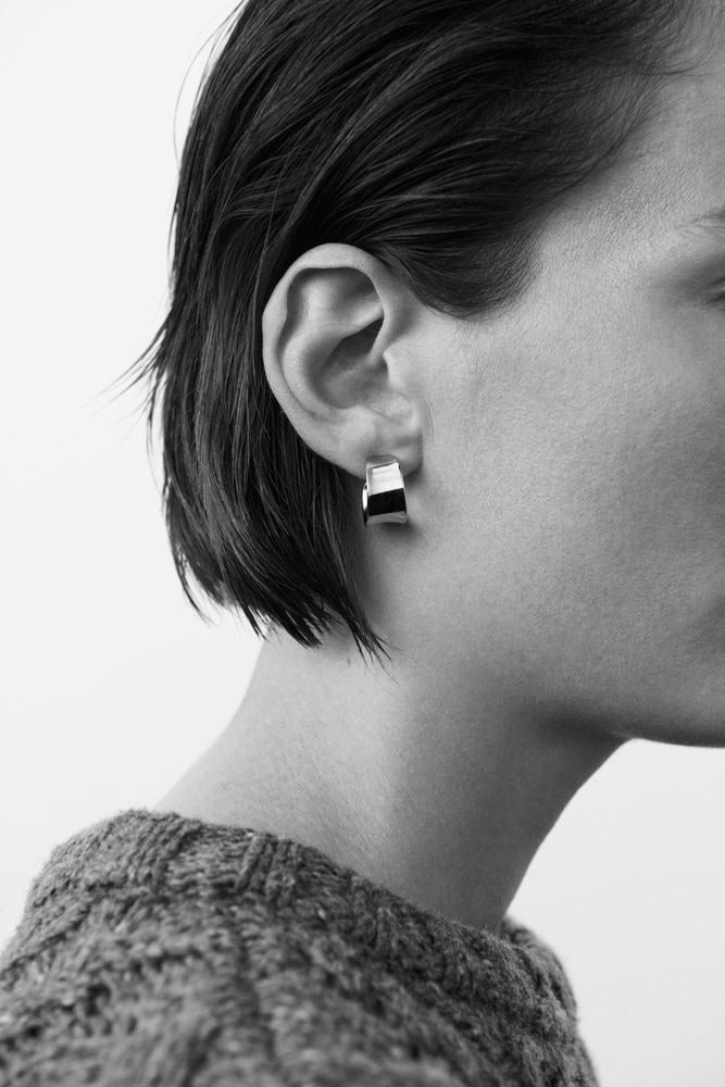 REFLECTION HOOP - RECYCLED SILVER