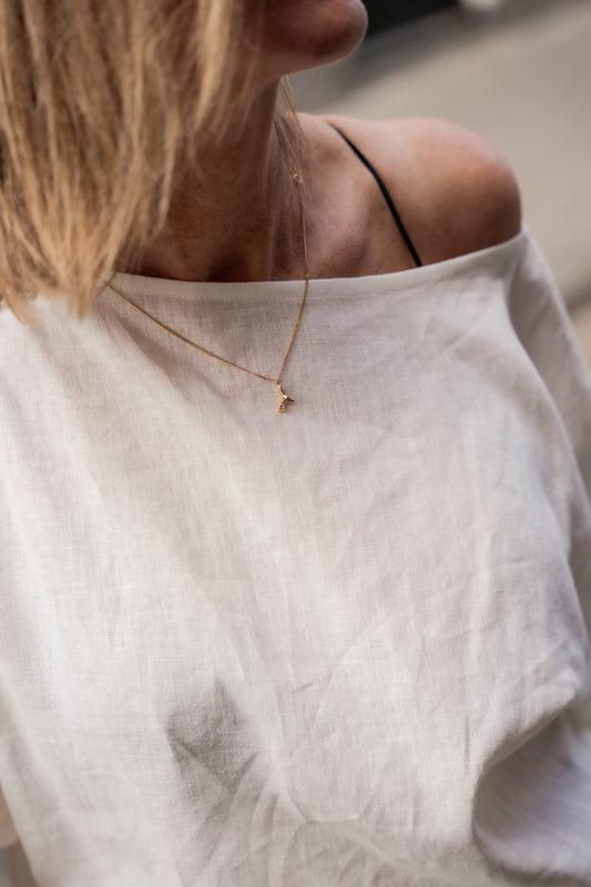NECKLACE CORAL - GOLD PLATED 18K