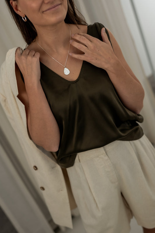 BLOUSE SANT - BROWN SILK