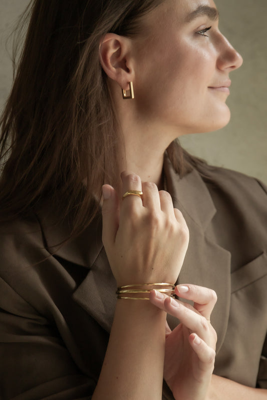 SQUARED EARRINGS - GOLD PLATED