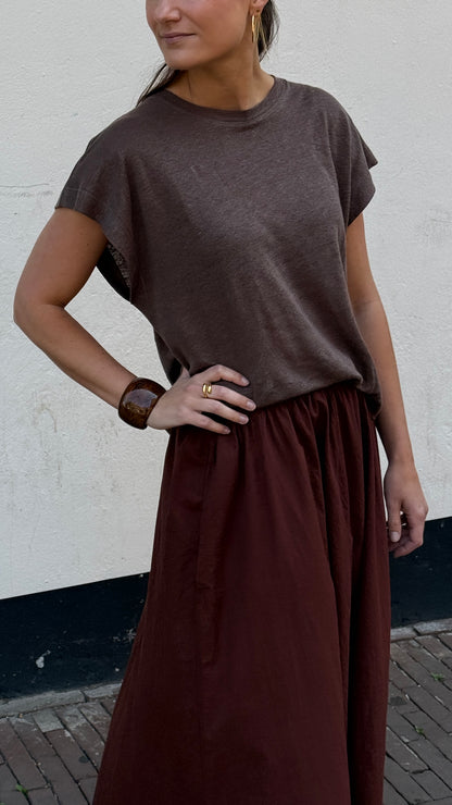 SKIRT KATE - RUST BROWN