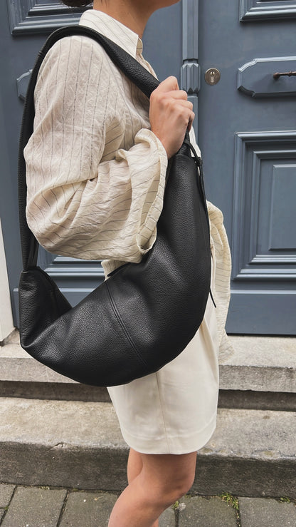 CROSSBODY XL - BLACK LEATHER