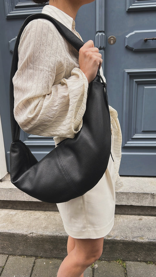 CROSSBODY XL - BLACK LEATHER