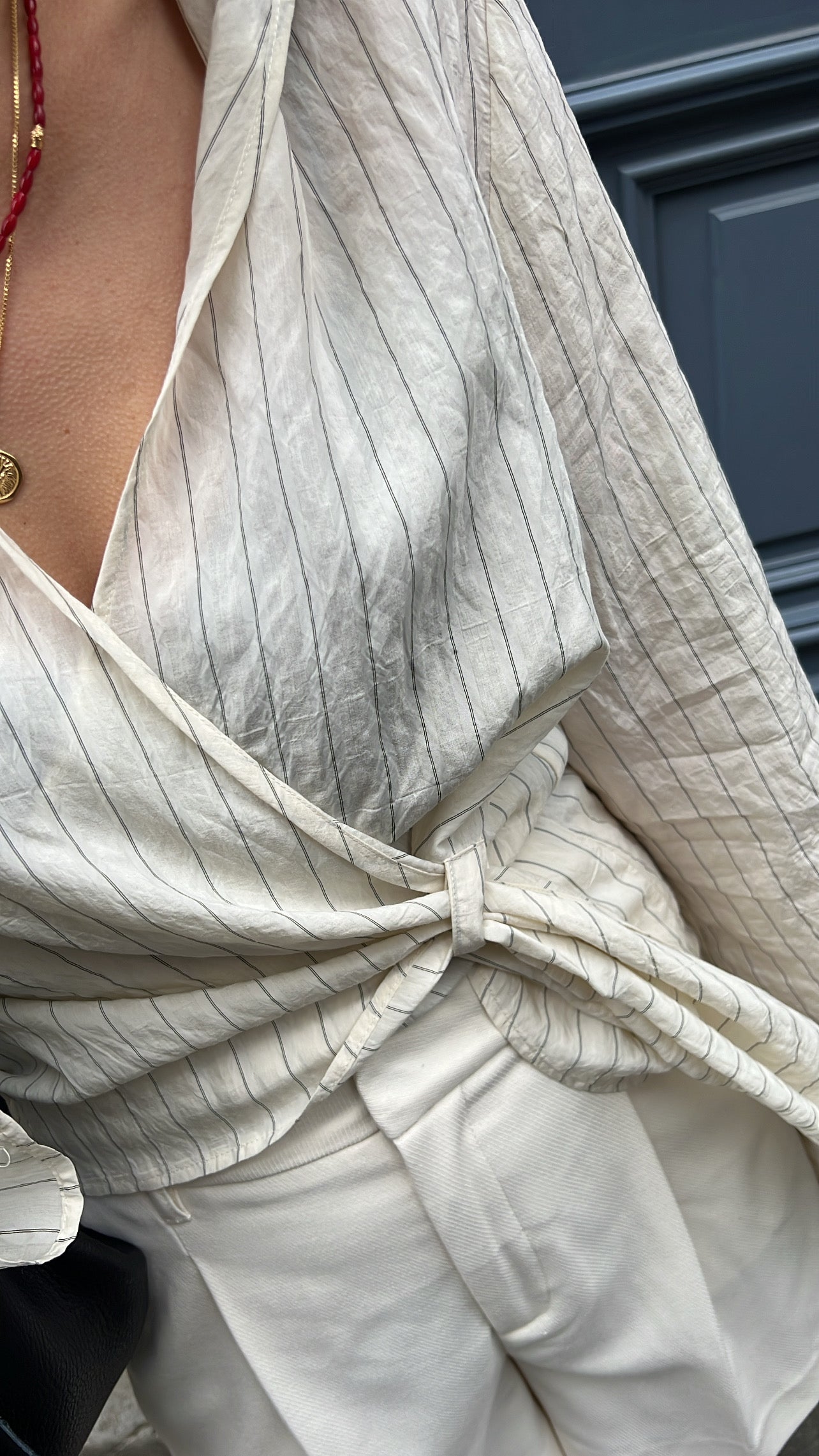 BLOUSE CEDAR - CREME STRIPE