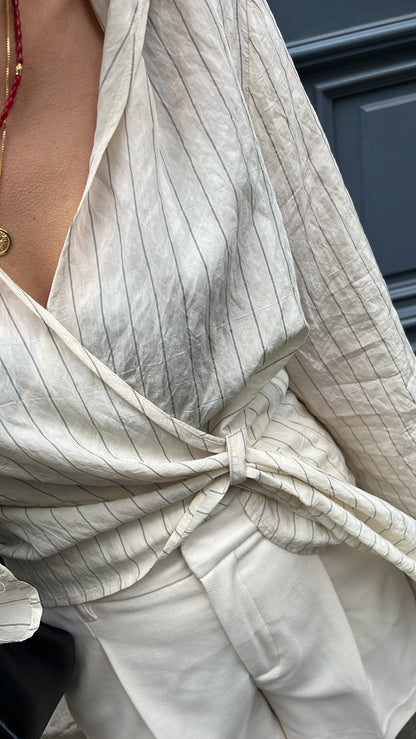 BLOUSE CEDAR - CREME STRIPE