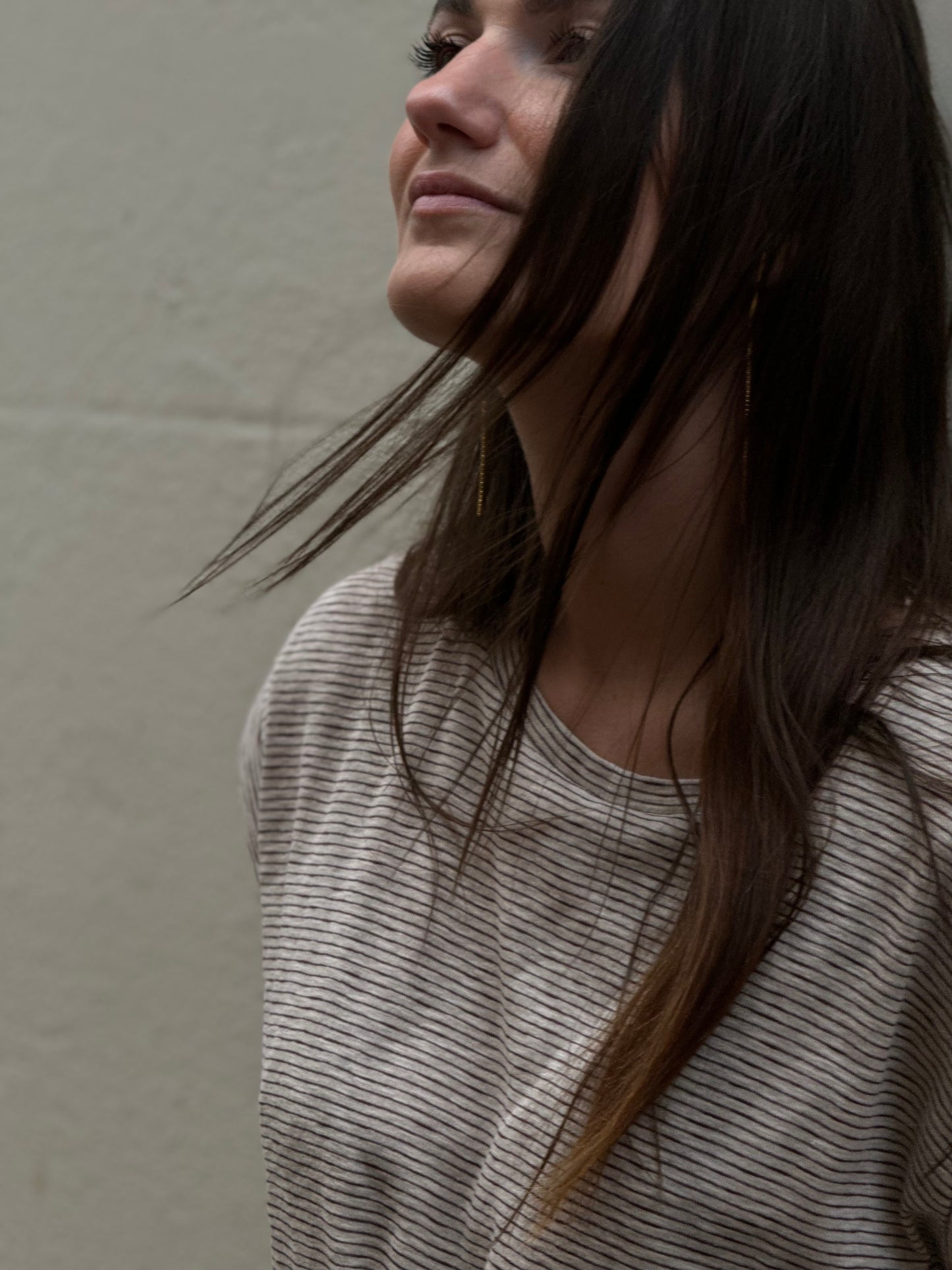 TEE HOPE THIN STRIPE - SAND BORDEAUX