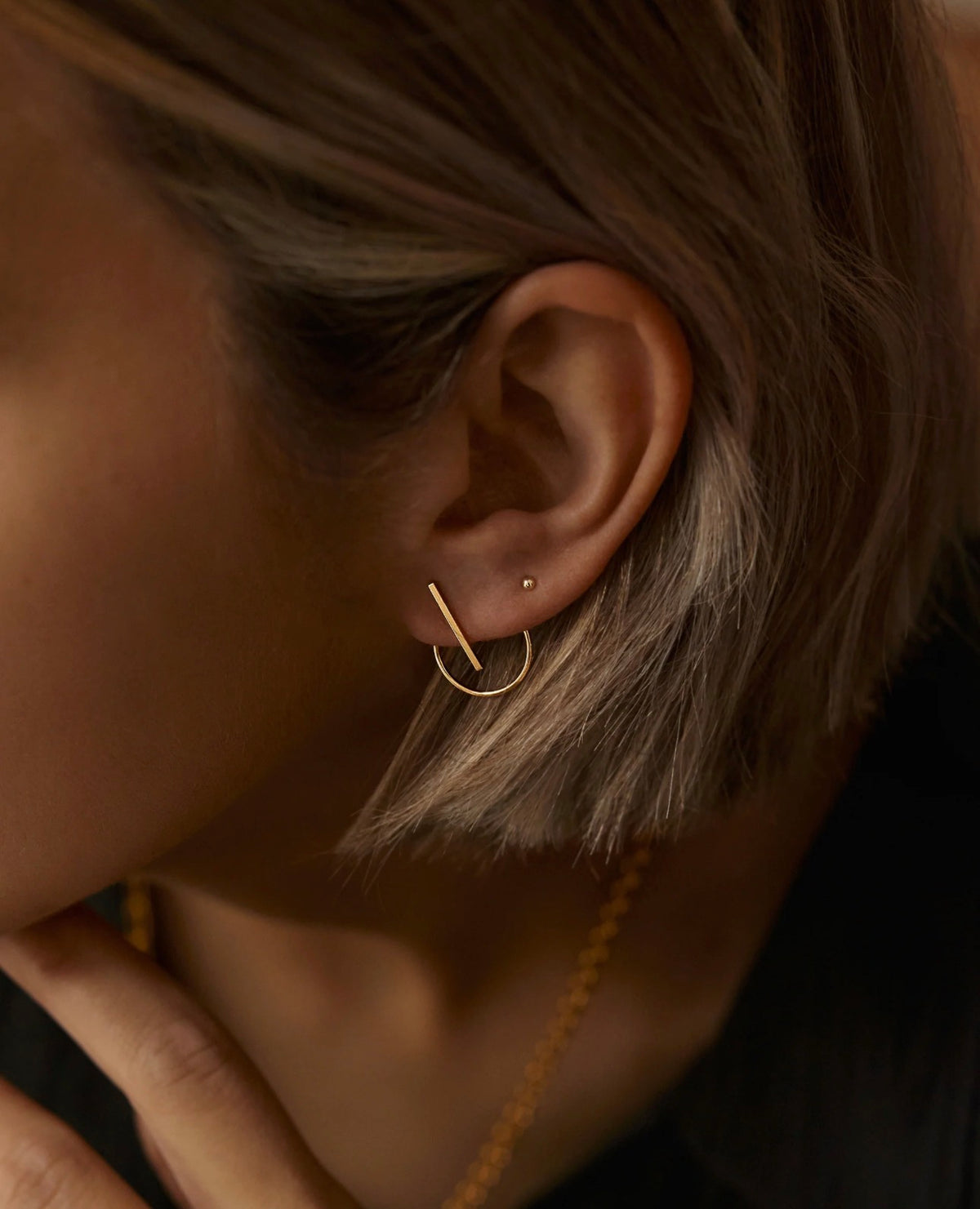 EARRINGS STRIPE - SINGLE PIECE 18K