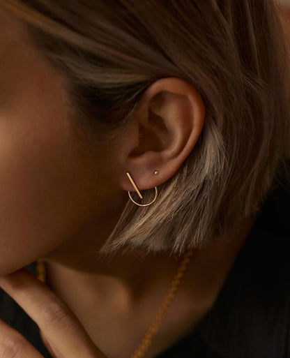 EARRINGS STRIPE - SINGLE PIECE 18K
