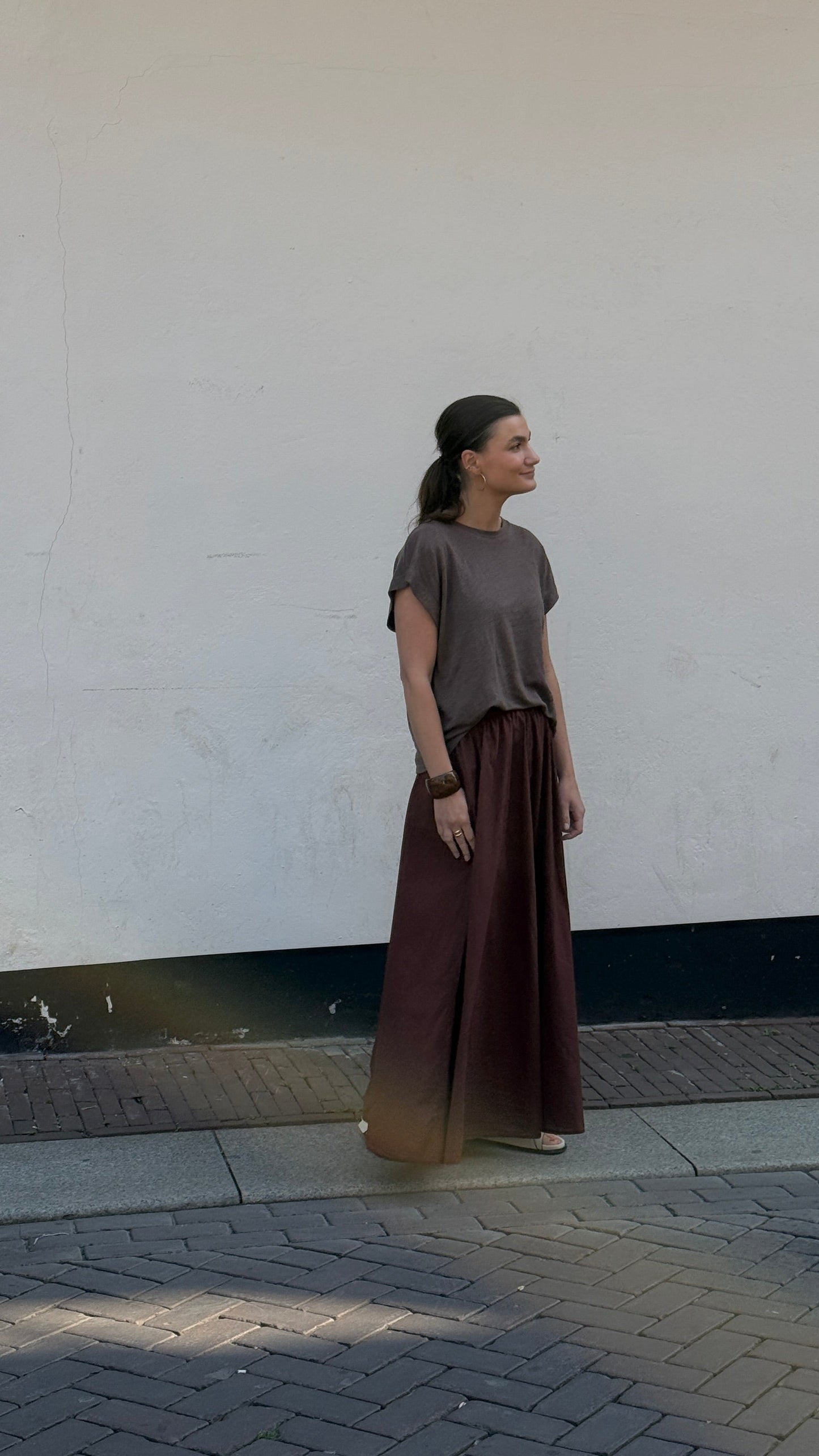 SKIRT KATE - RUST BROWN
