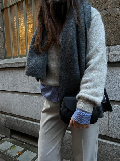 SCARF SANELA - DARK GREY MELANGE