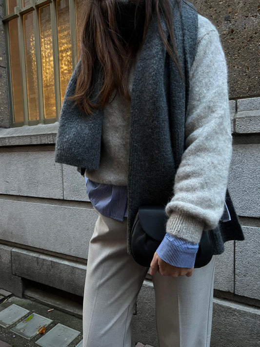 SCARF SANELA - DARK GREY MELANGE