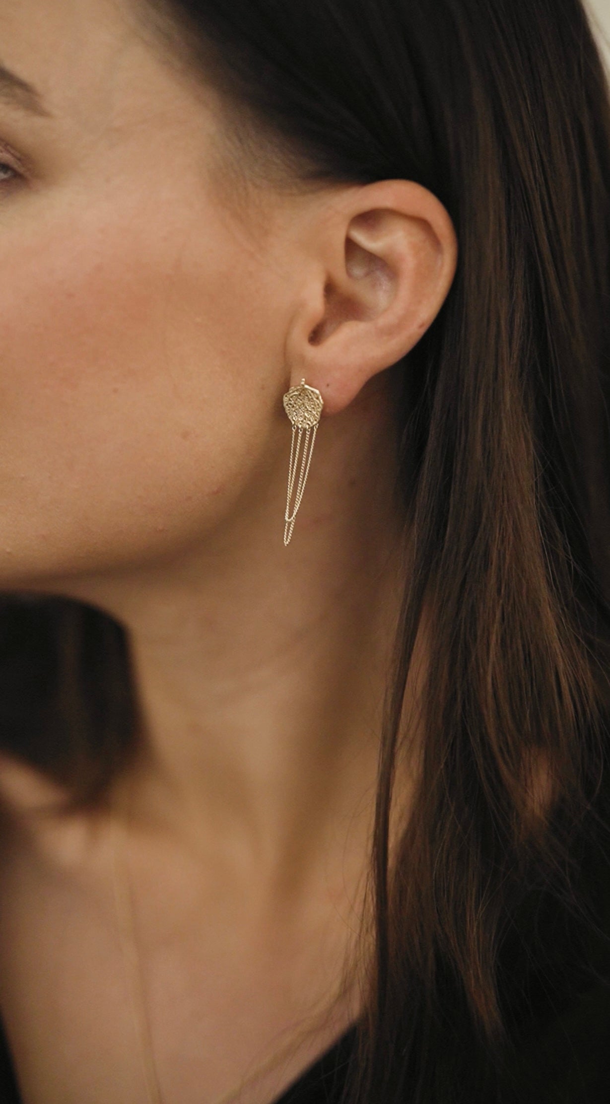 fine coral earrings - gold plated