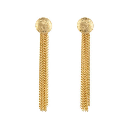 EARRINGS RIBBED MOON - GOLD PLATED